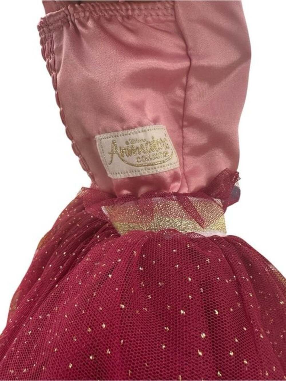 Disney brand size 3 toddler Belle tutu dress that's pink and burgandy in color. - Picture 3 of 4